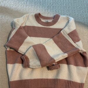 Striped Pink and Cream Sweater Hollister